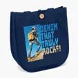 Denim Tote with Wooden Button Closure — view 2
