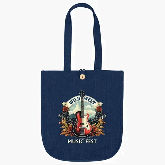 Dan Denim Tote, 15" x 6" x 17"