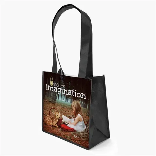 Monet PET Non-Woven Tote with Black Gussets