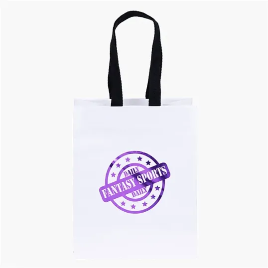 Ash Woven Handle White Eurotote with Foil Print