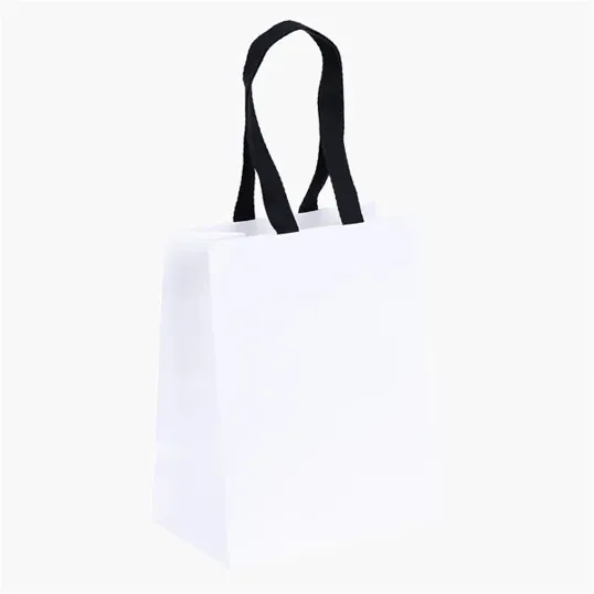 Ash Woven Handle White Eurotote with Foil Print — view 4