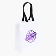Ash Woven Handle White Eurotote with Foil Print — view 3