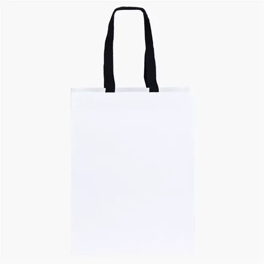 Woven Handle White Eurotote with Foil Print — view 2