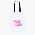 Woven Handle White Eurotote with Foil Print