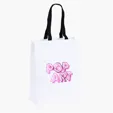 Woven Handle White Eurotote with Foil Print — view 3
