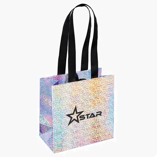 Star™ Iridescent Eurotote Paper Tote with Foil Print — view 3