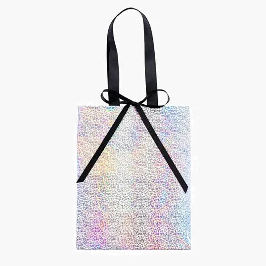 Galaxy™ Iridescent Tote with Foil Print — view 2