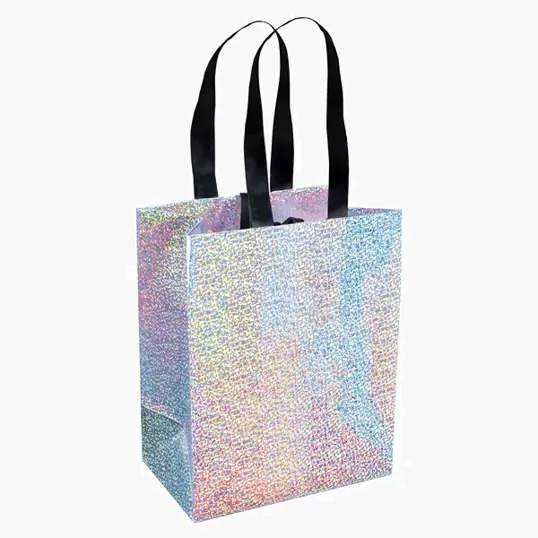 Galaxy™ Iridescent Tote with Foil Print — view 4