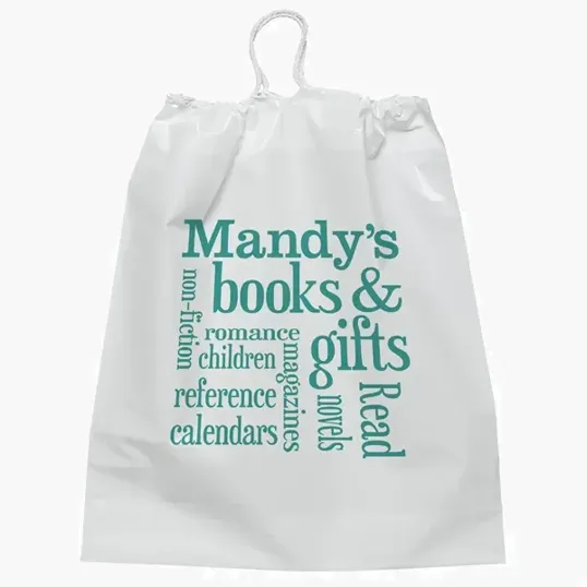 9 1/2" x 12" Plastic Bag with Cotton Draw Handle