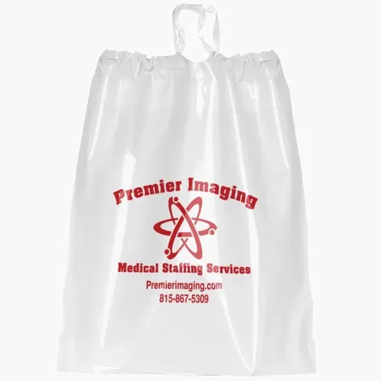 9 1/2W x 12H Poly-Draw Bag - Flexo Ink Print