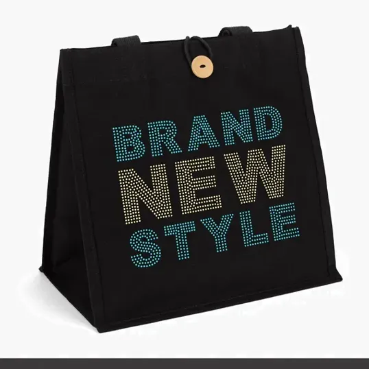 Aurora™ Cotton Tote with Wooden Button Closure — view 3