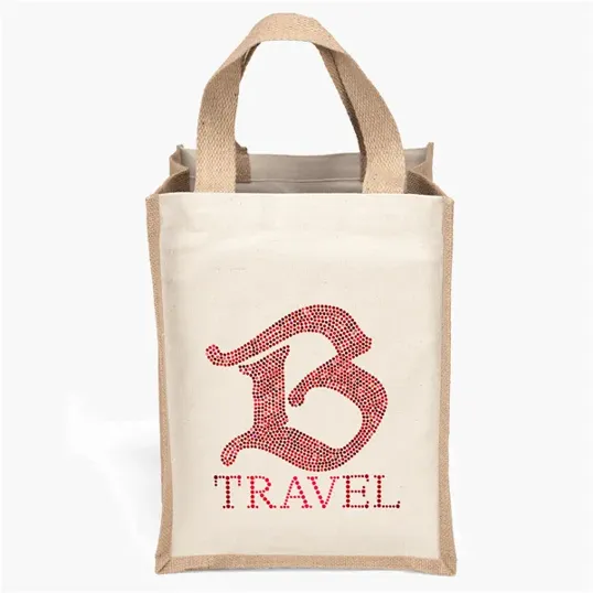 Mimi™ Natural Tote with Sparkle Heat Transfer — view 2