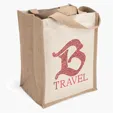 Mimi™ Natural Tote with Sparkle Heat Transfer