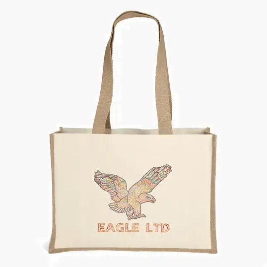 Josephine™ Natural Tote with Sparkle Heat Transfer