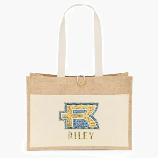 Riley™ Jute Tote with Cotton Front Pocket