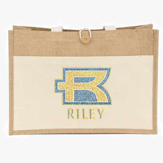 Riley™ Jute Tote with Cotton Front Pocket — view 2