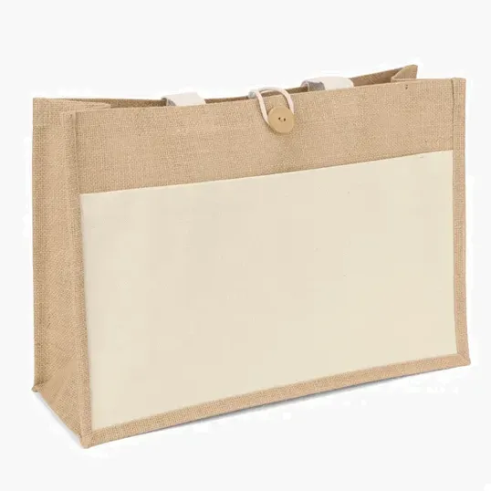 Riley™ Jute Tote with Cotton Front Pocket — view 6