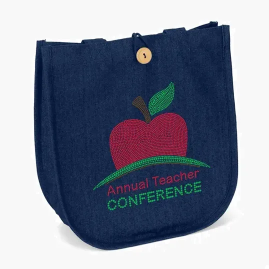 MB™ Denim Tote with Sparkle Heat Transfer — view 2