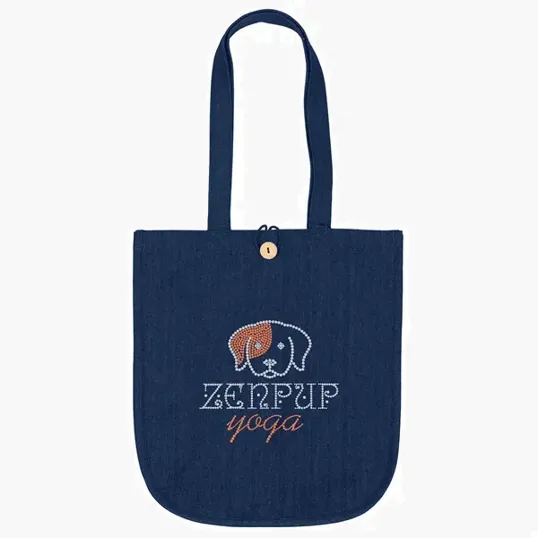 Dan Denim Tote with Sparkle Heat Transfer