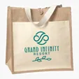 Izzy™ Jute Tote with Cotton Front Pocket — view 3