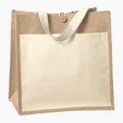 Izzy™ Jute Tote with Cotton Front Pocket — view 4