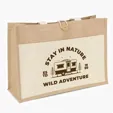 Riley™ Jute Tote with Cotton Front Pocket — view 5