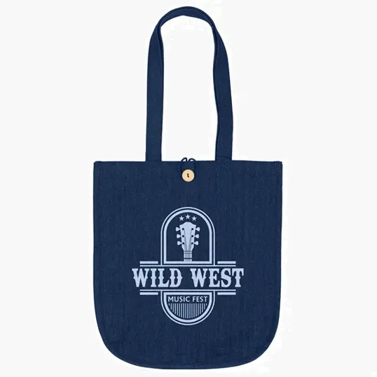 Dan Denim Tote with Screen Print