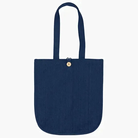 Dan Denim Tote with Screen Print — view 2